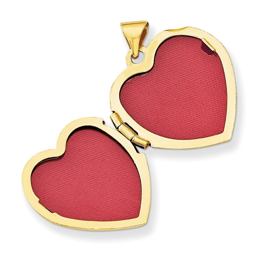 14k Yellow Gold Diamond Claddagh Heart Locket Pendant for Women