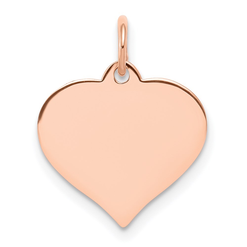 14k Rose Gold Heart Disc Charm Pendant
