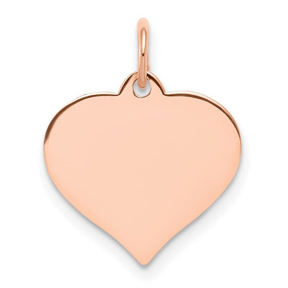 14k Rose Gold Heart Disc Charm Pendant