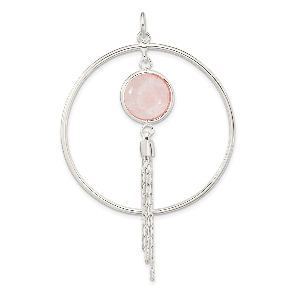 Sterling Silver Polished Dyed Agate Fancy Dangle Pendant