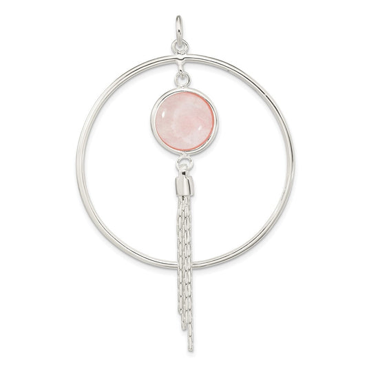 Sterling Silver Polished Dyed Agate Fancy Dangle Pendant