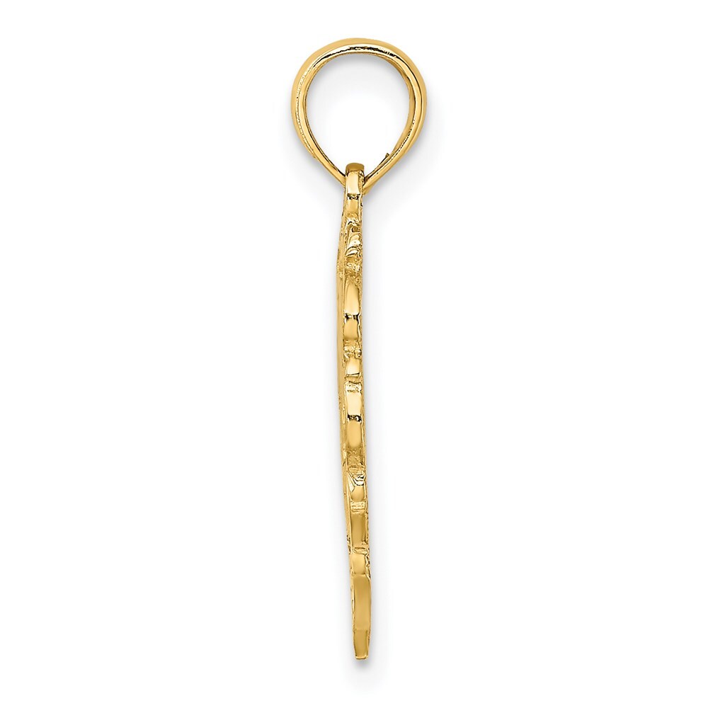 14k Yellow Gold Polished Love Birds in Heart Pendant for Women