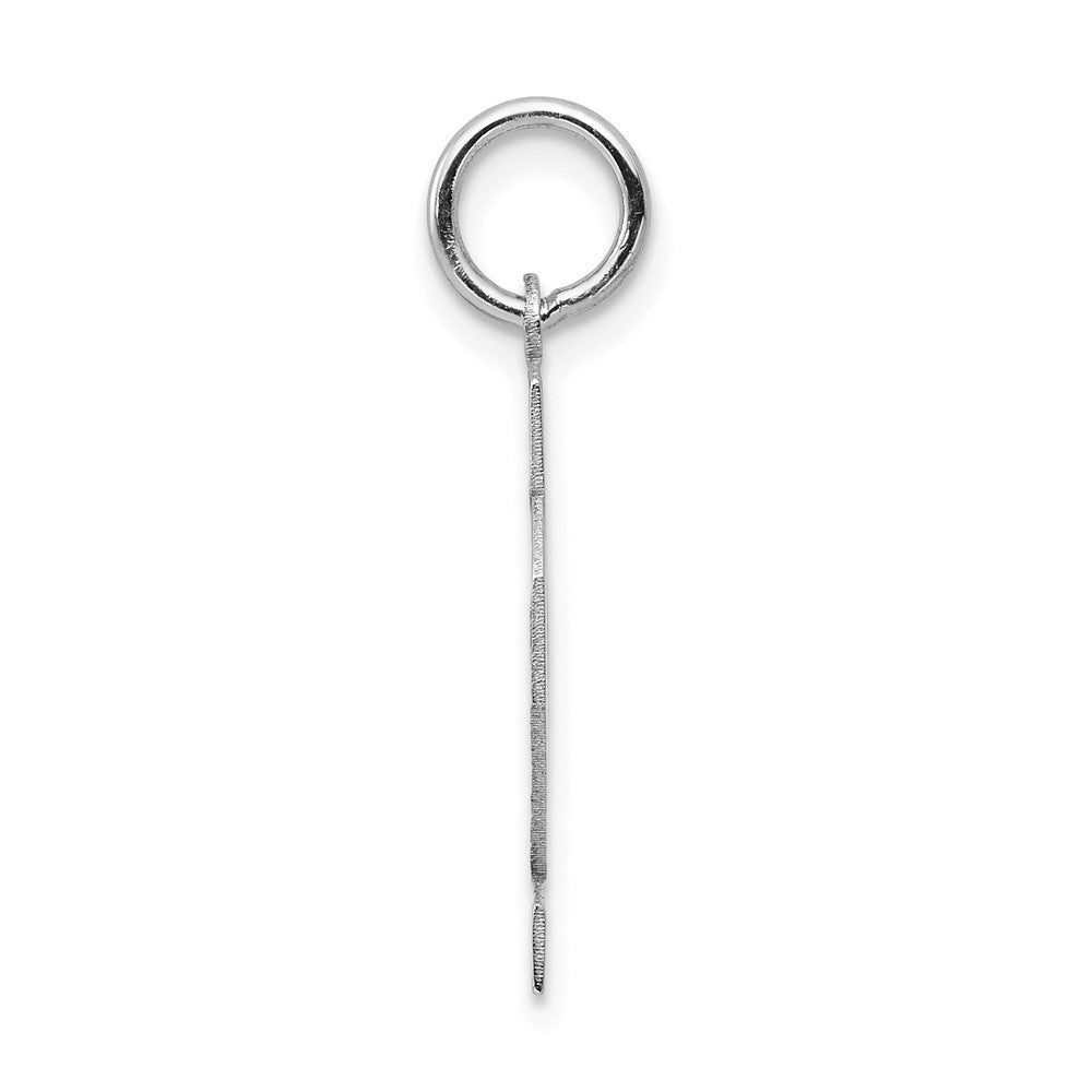 14k White Gold Small Satin Number 42 Charm Pendant