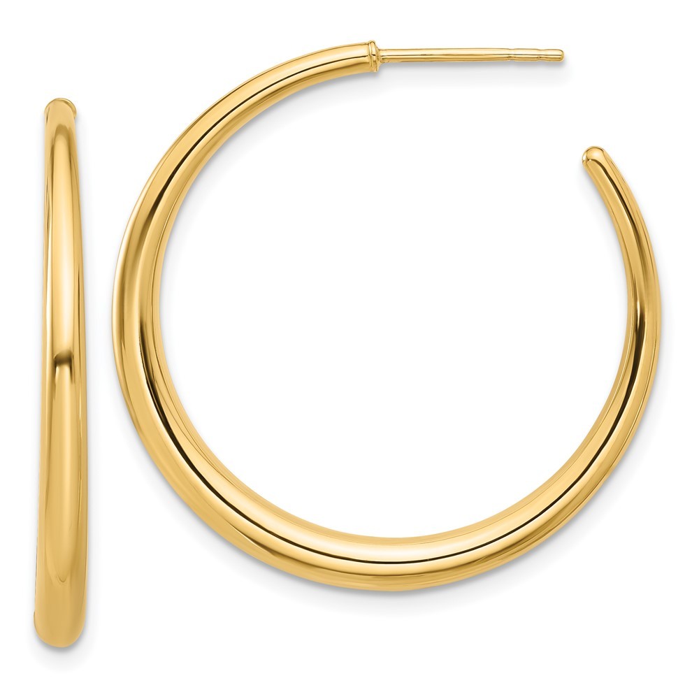 14k Yellow Gold Polished Hoop Earrings