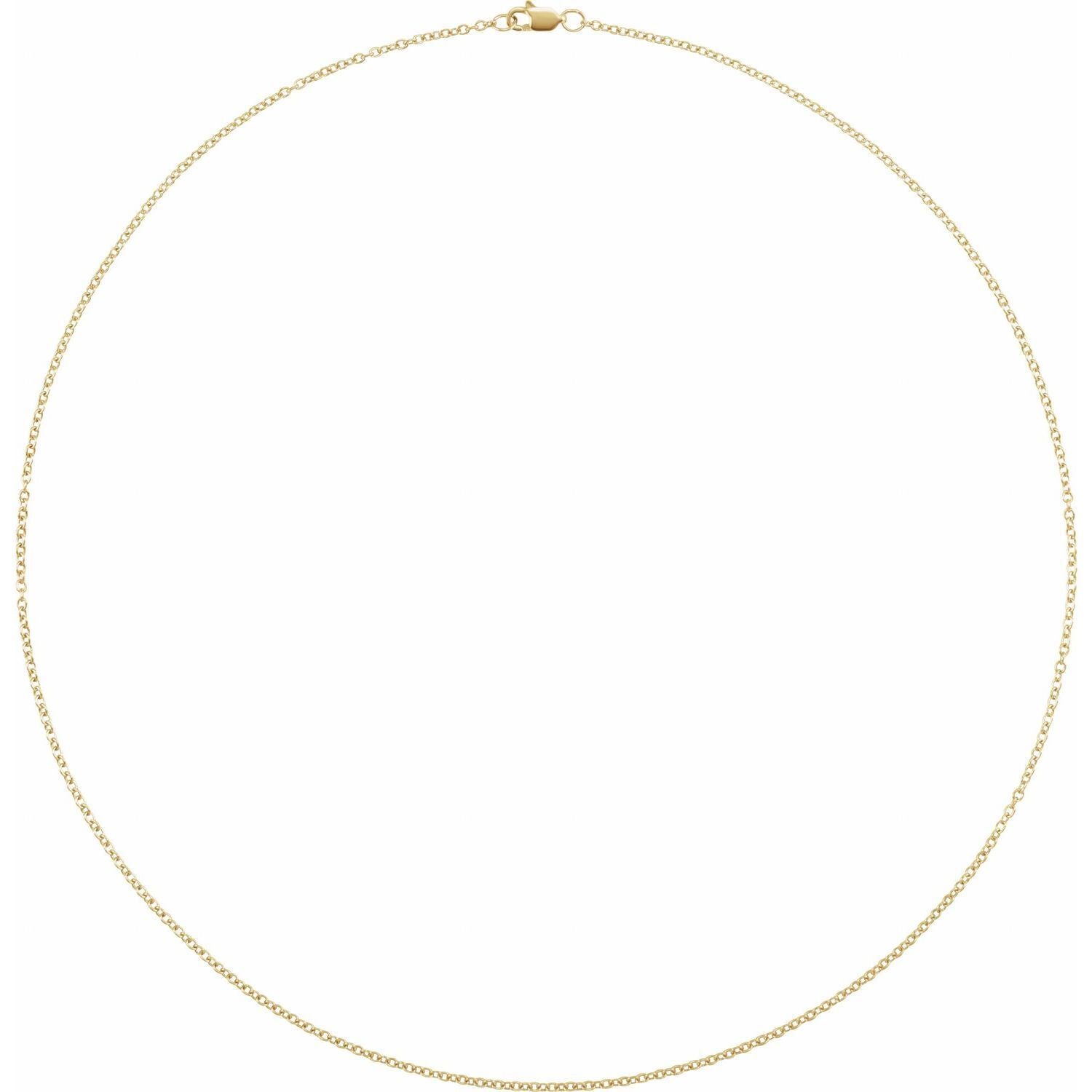 14k Rose Gold Gold-Filled 1.5 mm Cable 16" Chain Necklace Fine Gift for Women