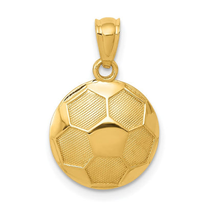 14k Yellow Gold Soccer Ball Pendant