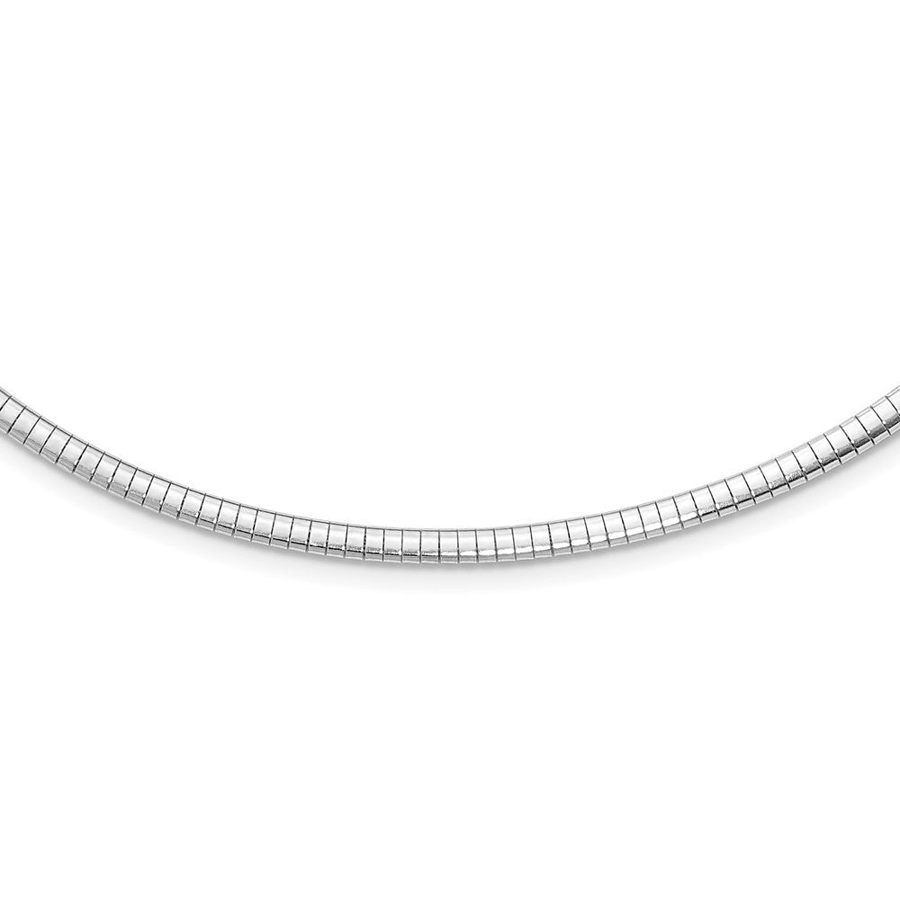 Sterling Silver Rhodium-plated 3.25mm w/2in. Ext Cubetto Chain Necklace