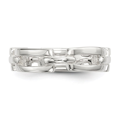 Sterling Silver Polished Fancy Link Ring