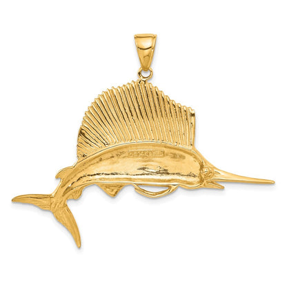 14k Yellow Gold Sailfish Pendant