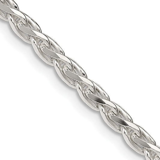 Sterling Silver 3.5mm Diamond-cut Spiga Chain Necklace