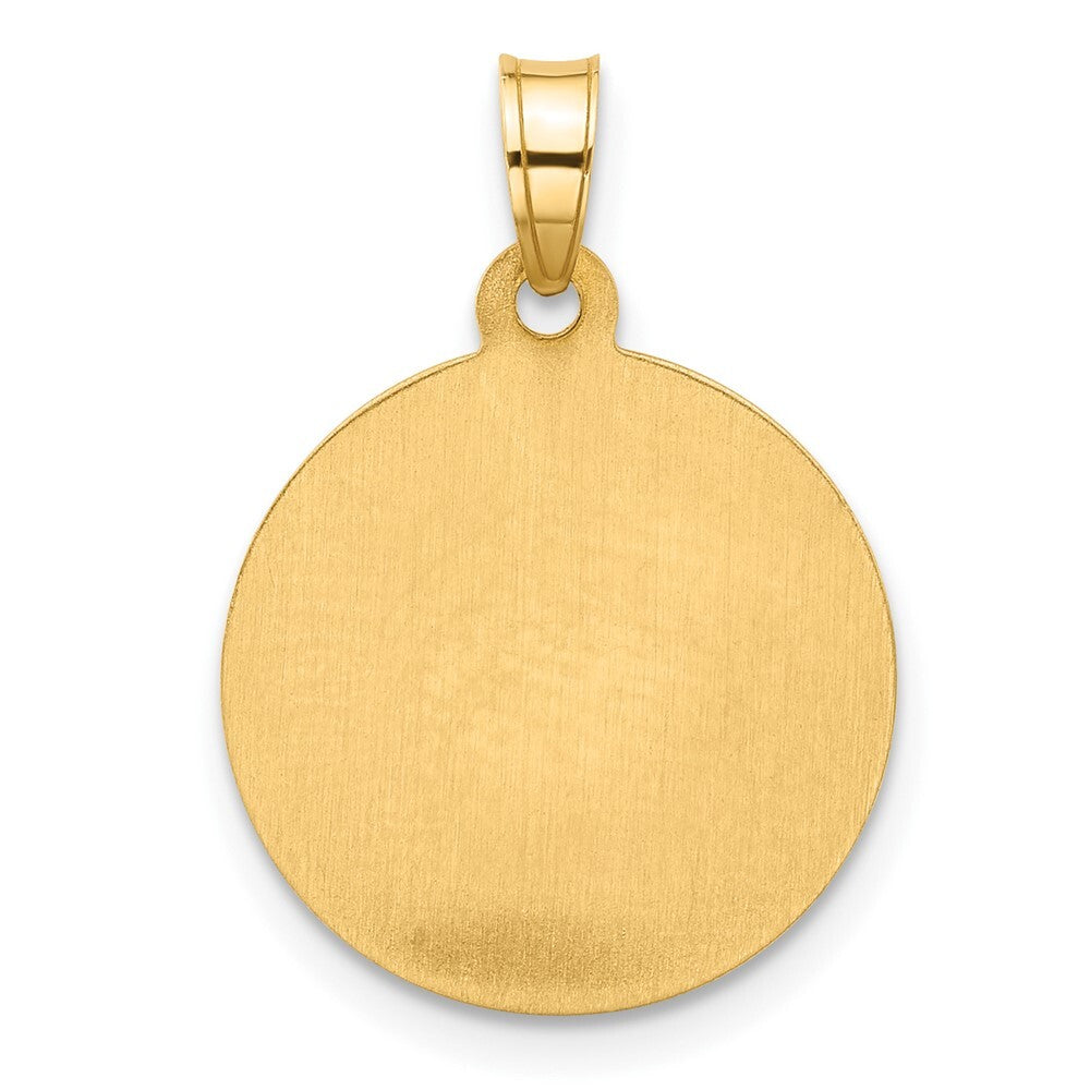 14k Yellow Gold with Rhodium Hollow St. Theresa Pendant for Women