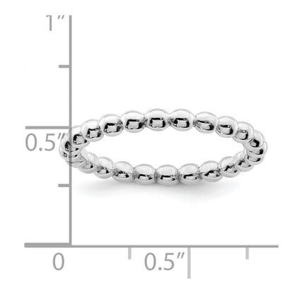 Sterling Silver Rhodium Plated Ring Size 7