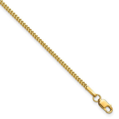 14k Yellow Gold 8 inch 1.3mm Franco Bracelet