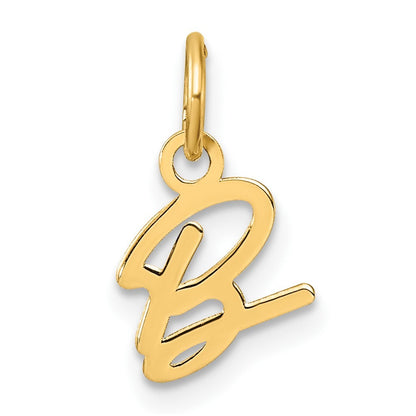 14k Yellow Gold Uppercase Letter B Initial Charm Pendant