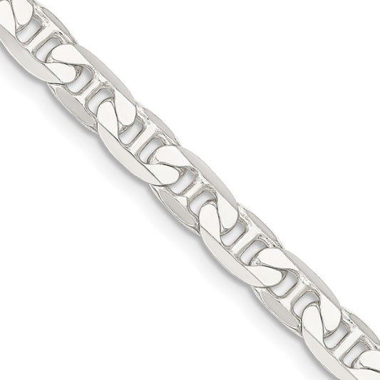 Sterling Silver 7mm Flat Anchor Chain Necklace