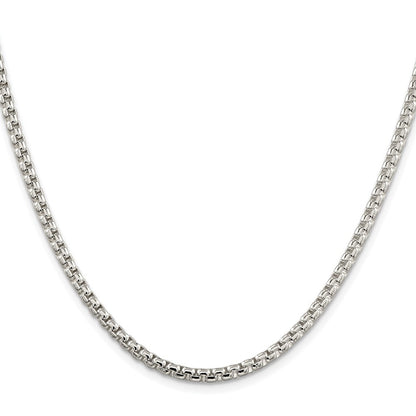 Sterling Silver Rhodium-plated 3.6mm Round Box Chain Necklace