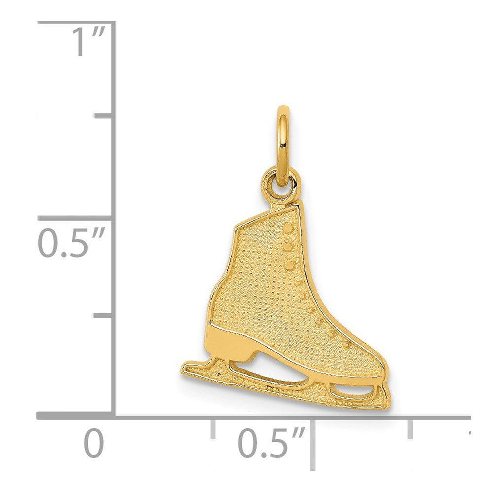 14k Yellow Gold Figure Skate Pendant for Women