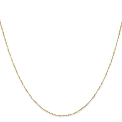 14k Yellow Gold 16 inch Carded .5mm Curb with Spring Ring Clasp Chain Necklace
