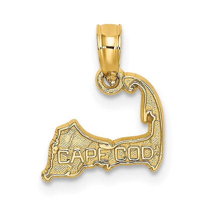 14k Yellow Gold CAPE COD Map Charm