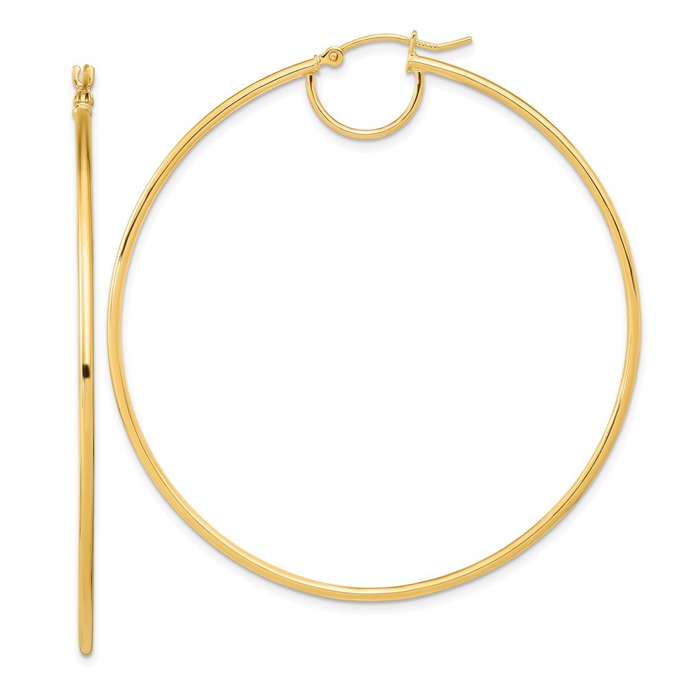 14k Yellow Gold Polished Fancy Hoop Earrings