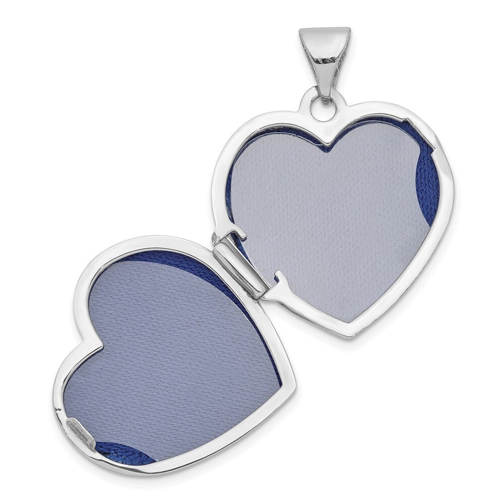 14k White Gold 18mm Tree Heart Locket Pendant for Women