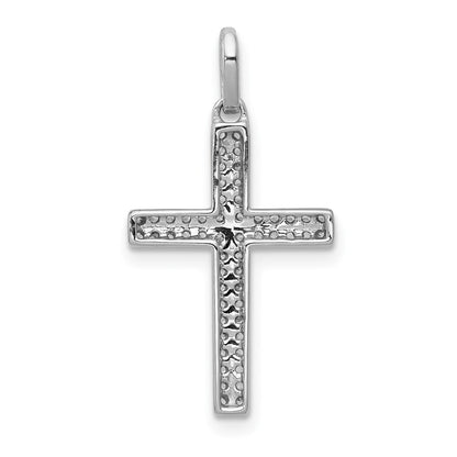 14k White Gold 1/6ct. Diamond Cross Pendant for Women