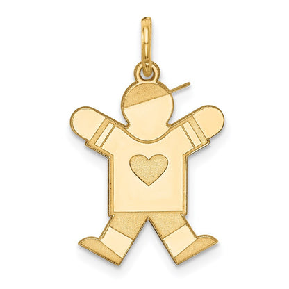 14k Yellow Gold Kid Charm Pendant for Women