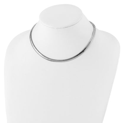 Sterling Silver Rhodium-plated 5.2mm w/2in. Ext Cubetto Chain Necklace