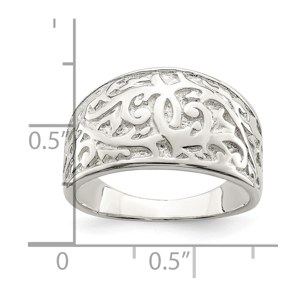 Sterling Silver Swirl Design Ring Size 6