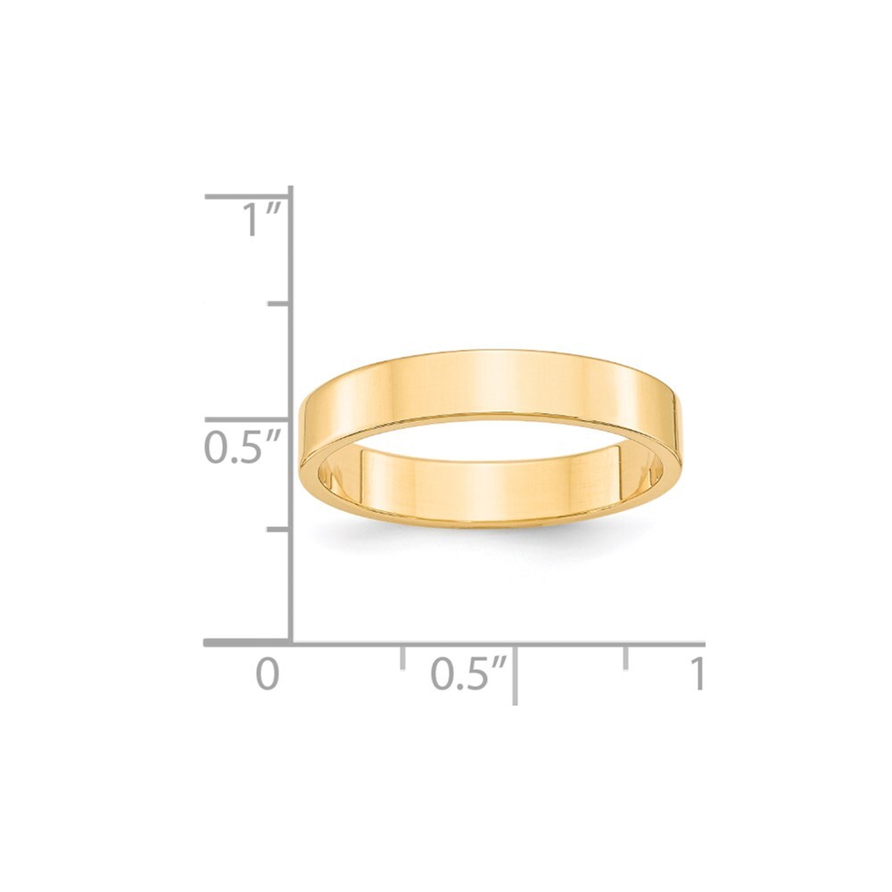 14K Yellow Gold Yellow Gold 4mm Lightweight Flat Wedding Band Size 5