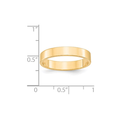 14K Yellow Gold Yellow Gold 4mm Lightweight Flat Wedding Band Size 5