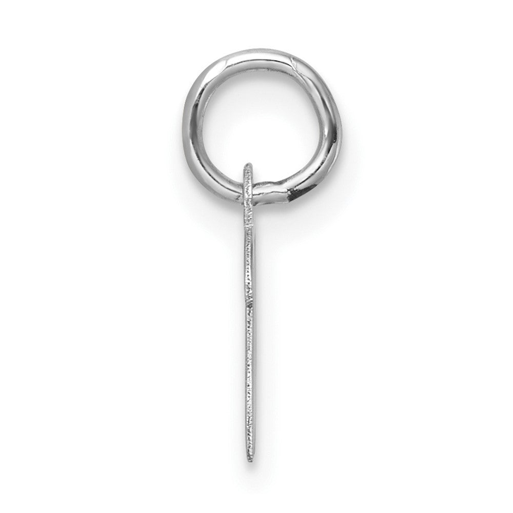 14k White Gold Small Script Letter W Initial Charm Pendant