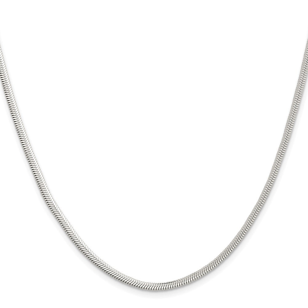 Sterling Silver 3.3mm Flat Oval Snake Chain Necklace
