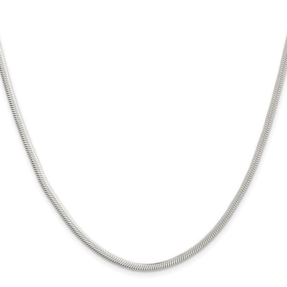 Sterling Silver 3.3mm Flat Oval Snake Chain Necklace