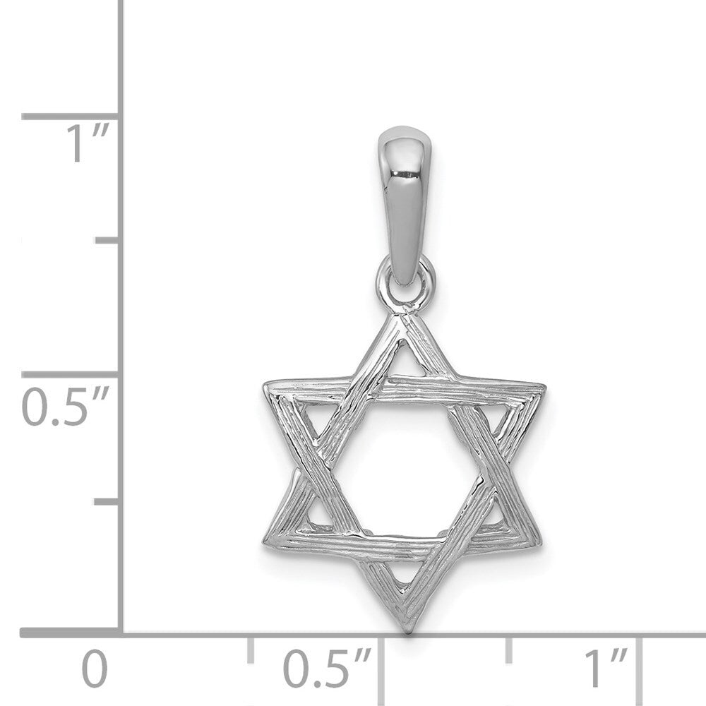 14k White Gold Star Of David Pendant for Women