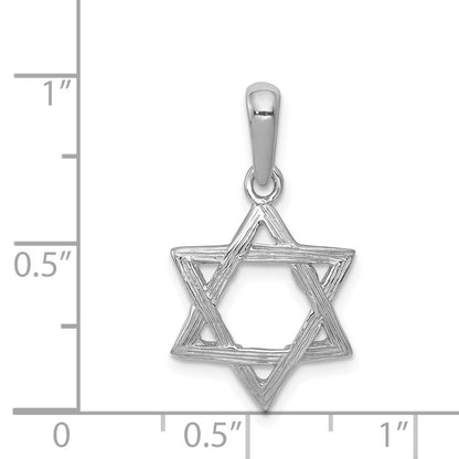 14k White Gold Star Of David Pendant for Women