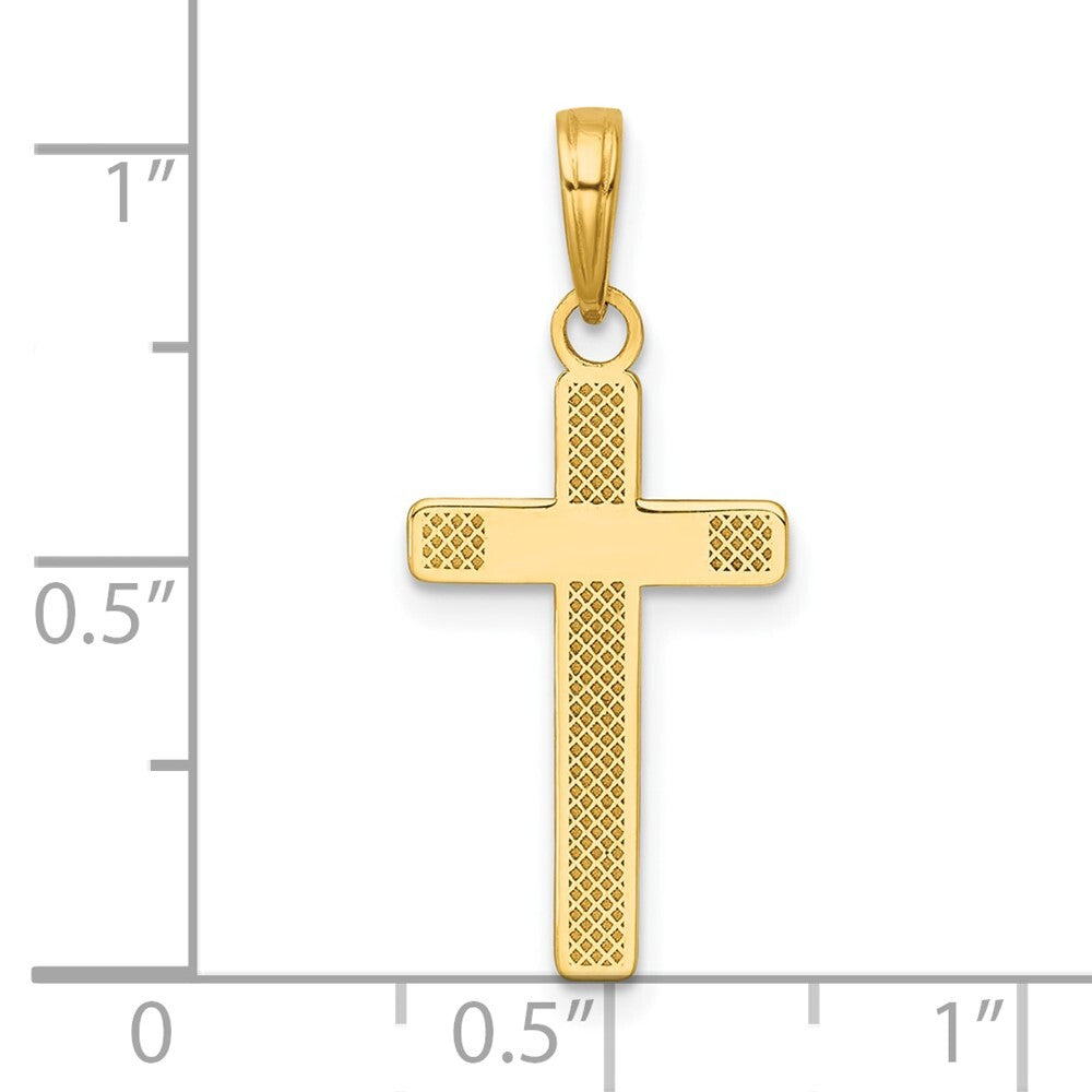 14k Yellow Gold Polished Large Cross Charm