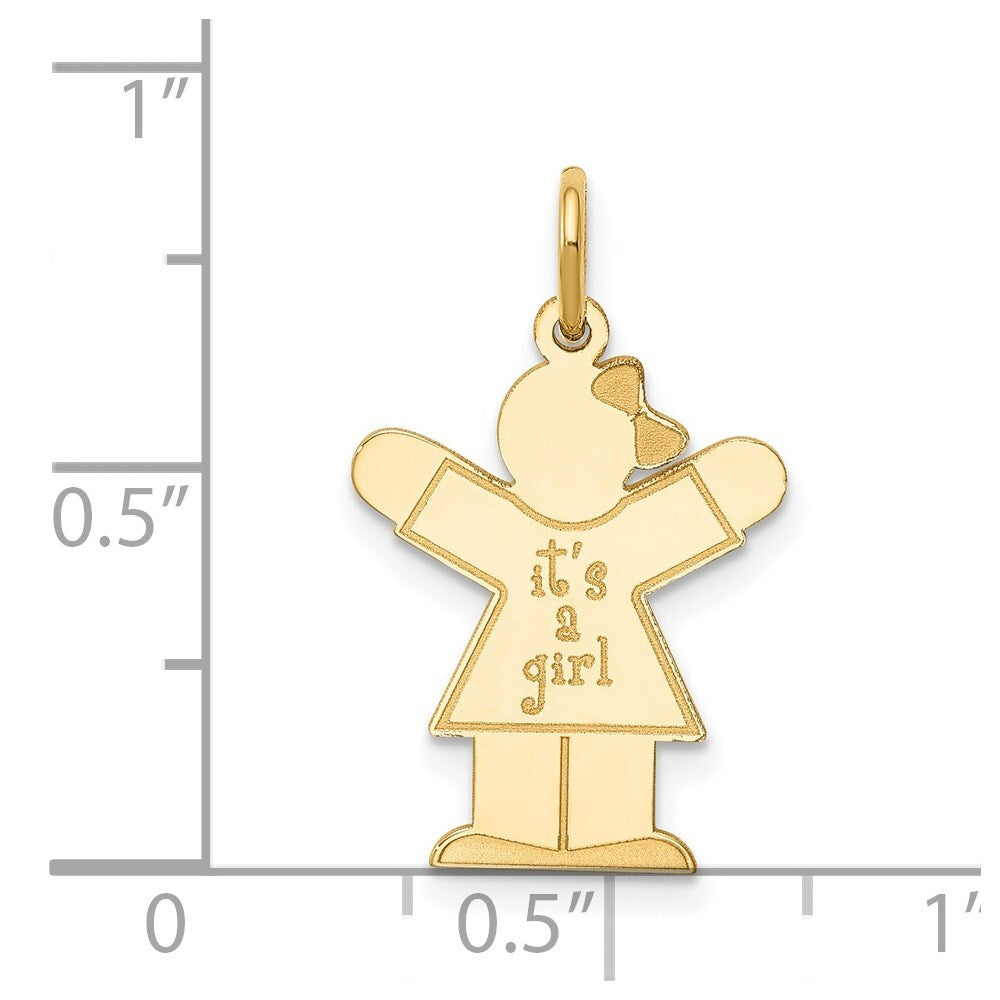 14k Yellow Gold Kid Charm Pendant for Women
