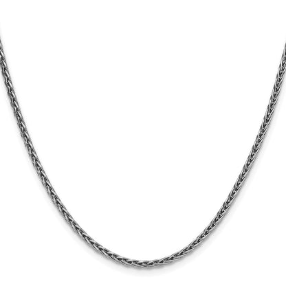 Sterling Silver Rhodium-plated 2.5mm Diamond-cut Square Spiga Chain Necklace