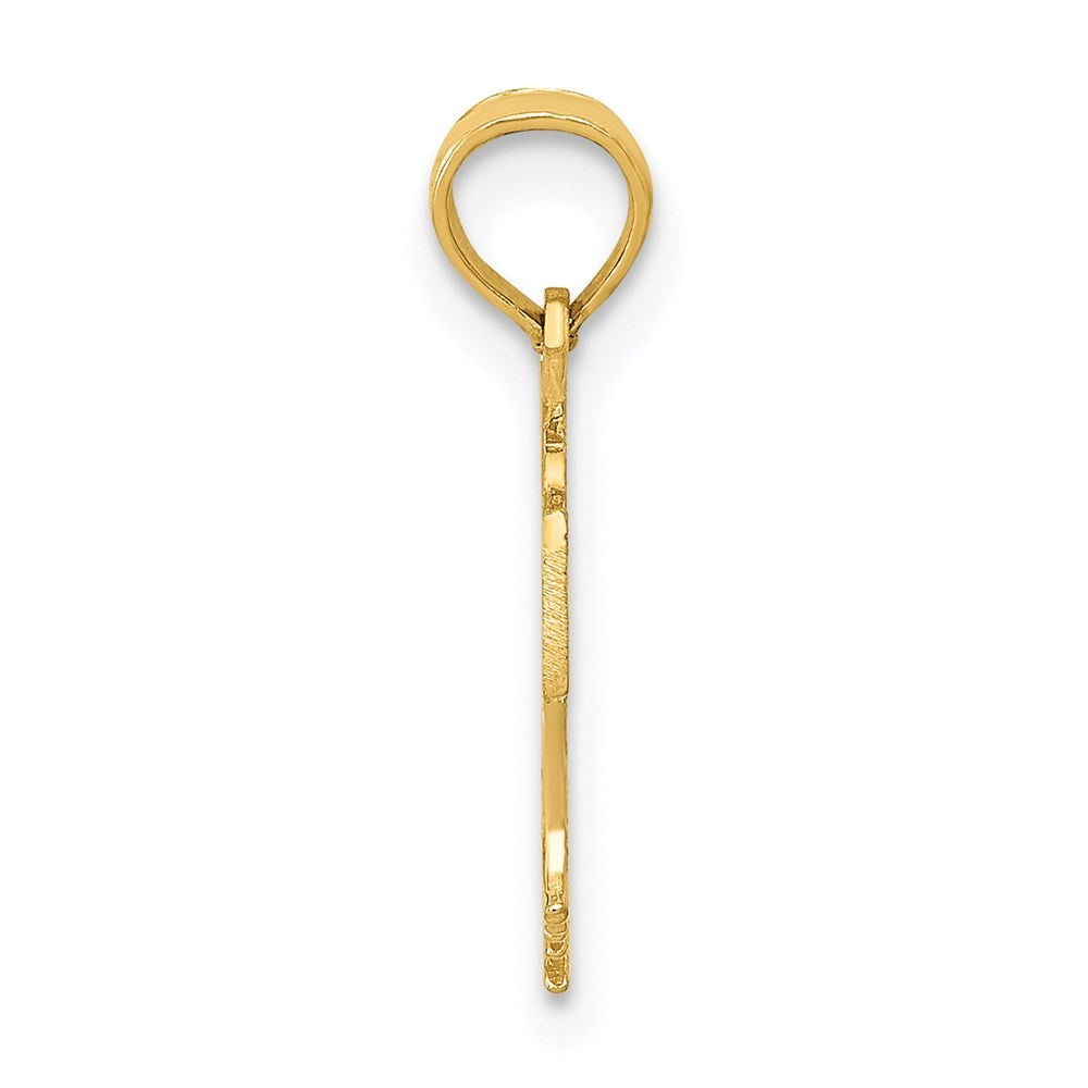 14k Yellow Gold Basketball in Net Pendant