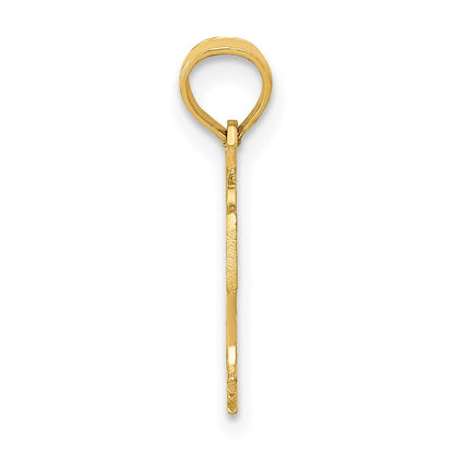 14k Yellow Gold Basketball in Net Pendant