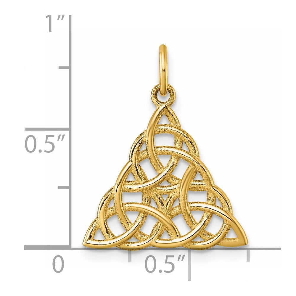 14k Yellow Gold Polished Celtic Knot Pendant for Women