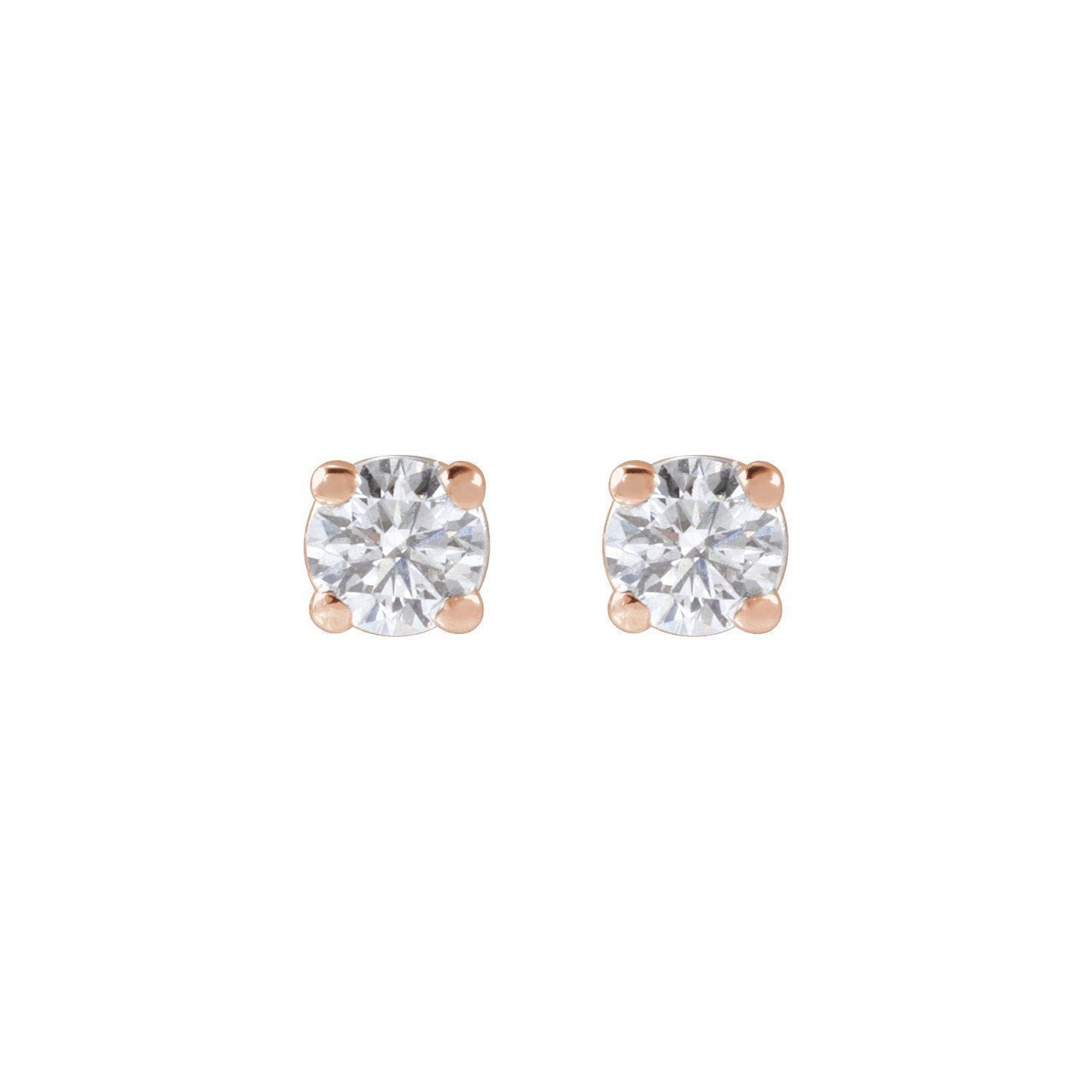 14k Rose Gold 1/5 CTW Lab-Grown Diamond Stud Earrings Fine Jewelry for Women