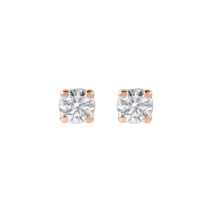 14k Rose Gold 1/5 CTW Lab-Grown Diamond Stud Earrings Fine Jewelry for Women