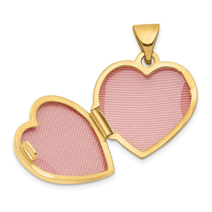 14k Yellow Gold Floral I LOVE YOU Heart Locket Pendant for Women