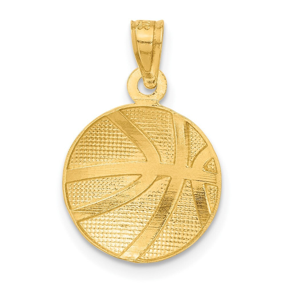 14k Yellow Gold Basketball Pendant for Women