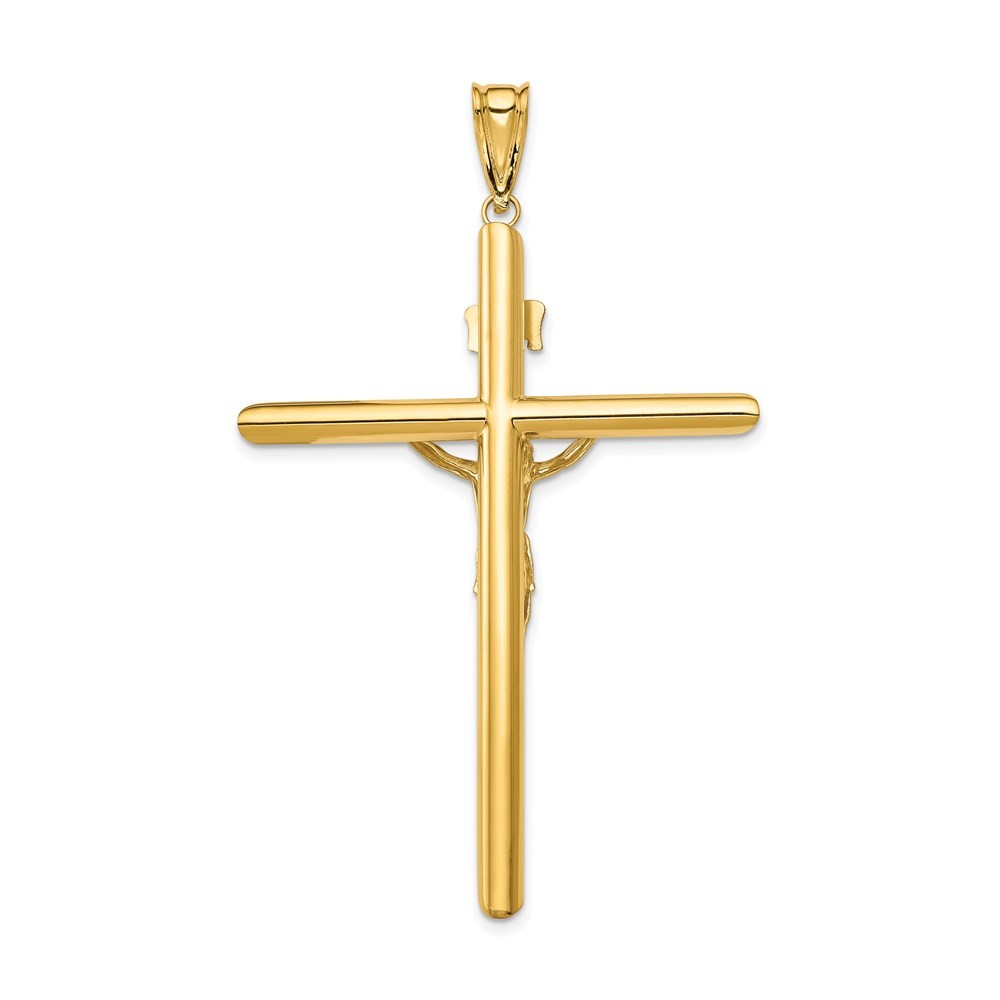 14k Two-Tone Gold Polished Crucifix Pendant