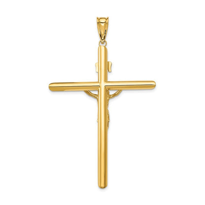14k Two-Tone Gold Polished Crucifix Pendant