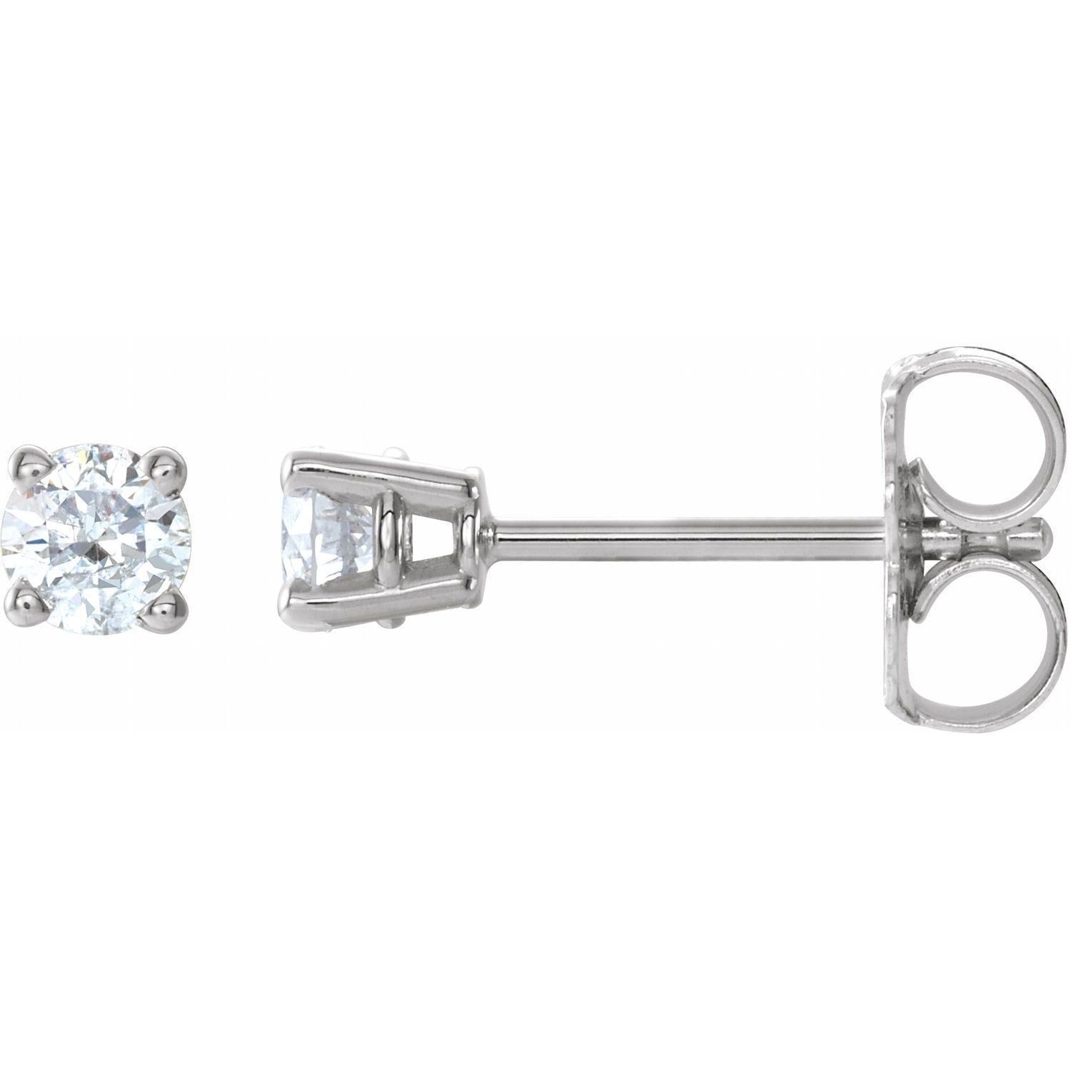 14k White Gold 1/4 CTW Natural Diamond Stud Earrings Fine Jewelry for Women