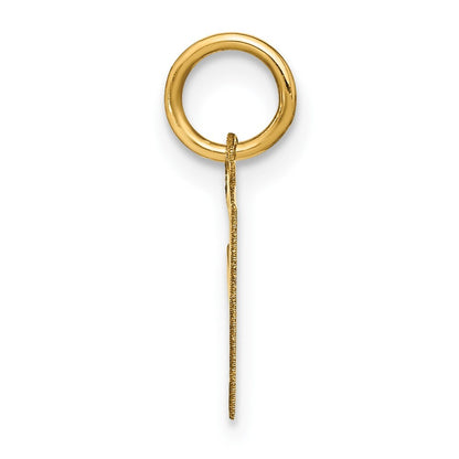 14k Yellow Gold Letter F Initial Pendant for Women